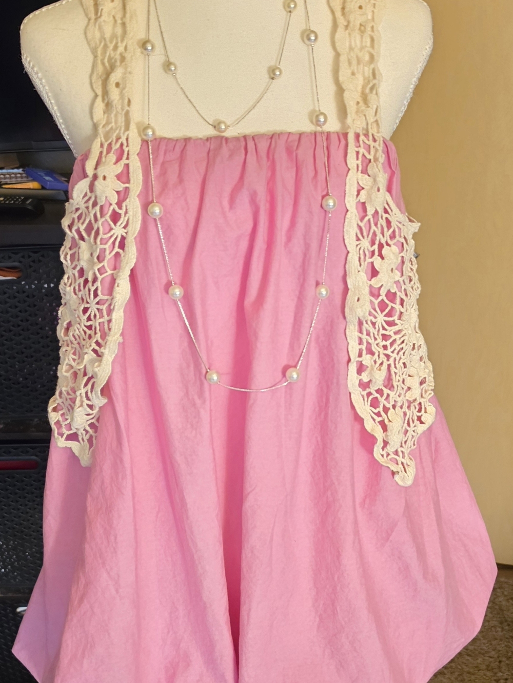 Zara Pink Nylon Balloon Bubble Hem Midi Skirt/Strappless Dress Size S